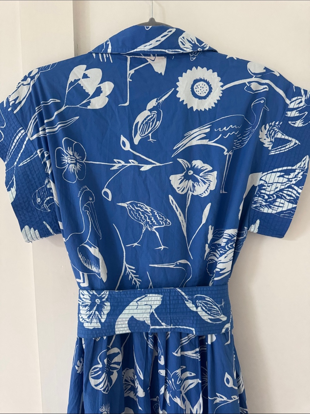 Oliphant Blue Audubon Belted Shirt Dress M - Picture 10 of 12